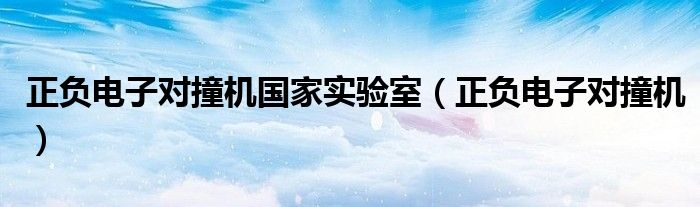 正负电子对撞机国家实验室（正负电子对撞机）