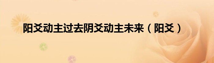 阳爻动主过去阴爻动主未来（阳爻）