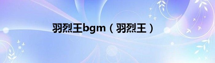 羽烈王bgm（羽烈王）