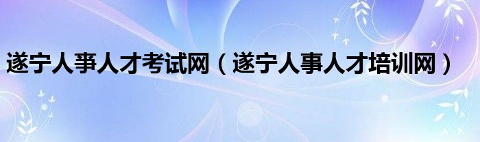 遂宁人亊人才考试网（遂宁人事人才培训网）