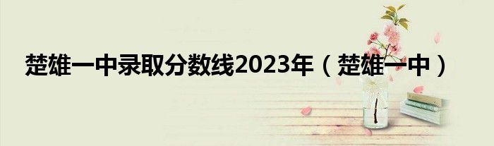 楚雄一中录取分数线2023年（楚雄一中）
