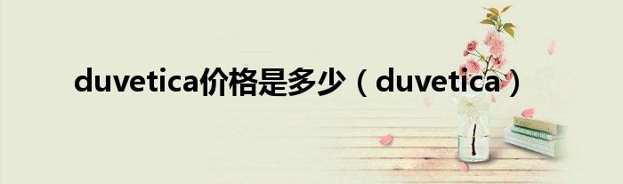 duvetica价格是多少（duvetica）