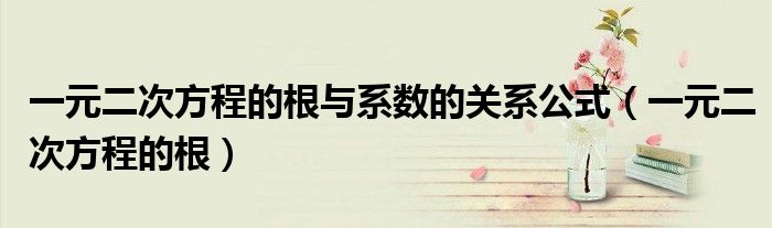 一元二次方程的根与系数的关系公式（一元二次方程的根）