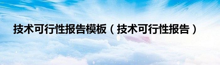 技术可行性报告模板（技术可行性报告）
