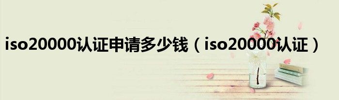iso20000认证申请多少钱（iso20000认证）
