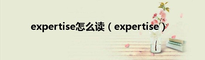 expertise怎么读（expertise）