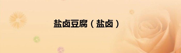 盐卤豆腐（盐卤）