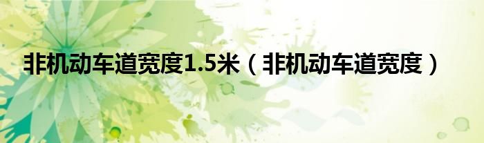 非机动车道宽度1.5米（非机动车道宽度）