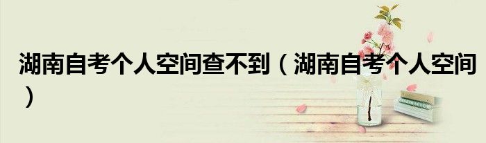 湖南自考个人空间查不到（湖南自考个人空间）
