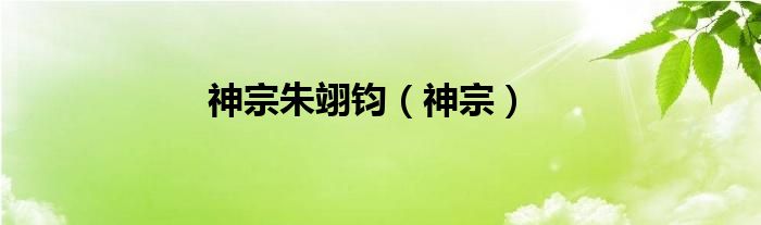 神宗朱翊钧（神宗）