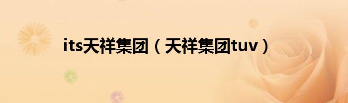 its天祥集团（天祥集团tuv）