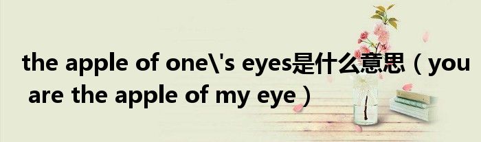the apple of one's eyes是什么意思（you are the apple of my eye）