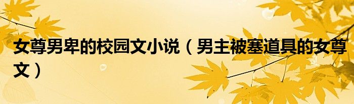 女尊男卑的校园文小说（男主被塞道具的女尊文）