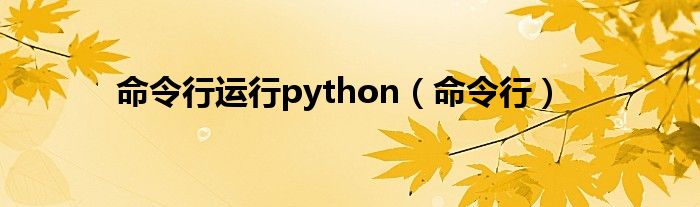 命令行运行python（命令行）