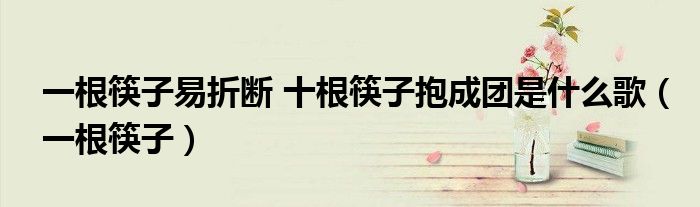 一根筷子易折断 十根筷子抱成团是什么歌（一根筷子）