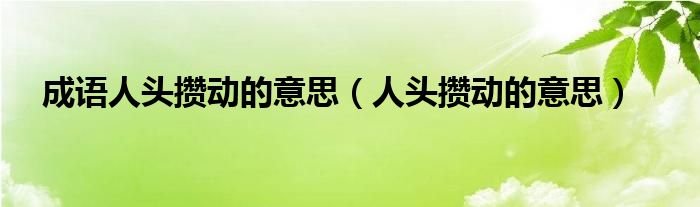 成语人头攒动的意思（人头攒动的意思）
