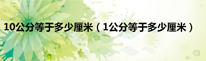 10公分等于多少厘米（1公分等于多少厘米）