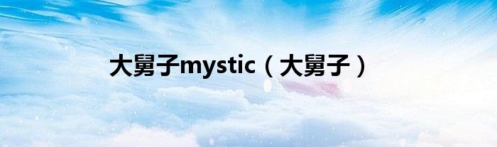 大舅子mystic（大舅子）