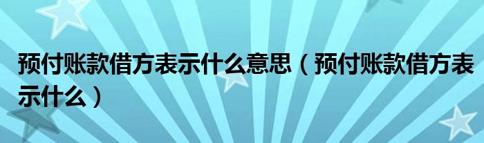 预付账款借方表示什么意思（预付账款借方表示什么）