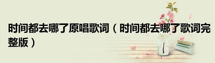 时间都去哪了原唱歌词（时间都去哪了歌词完整版）