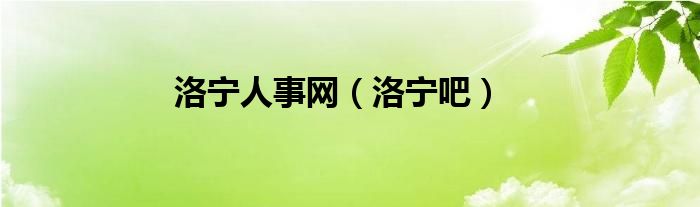 洛宁人事网（洛宁吧）