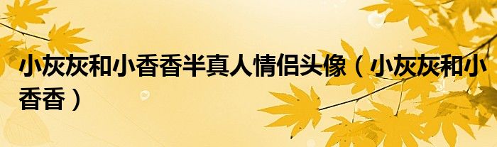 小灰灰和小香香半真人情侣头像（小灰灰和小香香）
