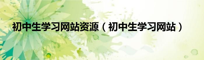 初中生学习网站资源（初中生学习网站）