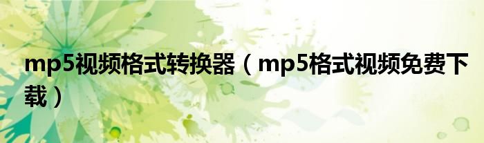 mp5视频格式转换器（mp5格式视频免费下载）