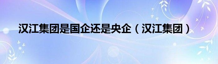 汉江集团是国企还是央企（汉江集团）
