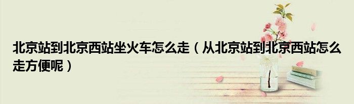 北京站到北京西站坐火车怎么走（从北京站到北京西站怎么走方便呢）