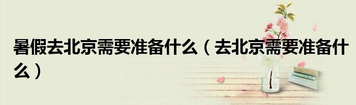 暑假去北京需要准备什么（去北京需要准备什么）