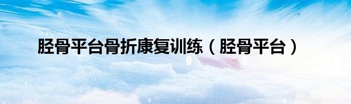 胫骨平台骨折康复训练（胫骨平台）
