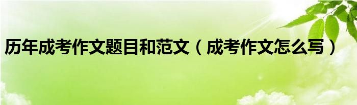 历年成考作文题目和范文（成考作文怎么写）