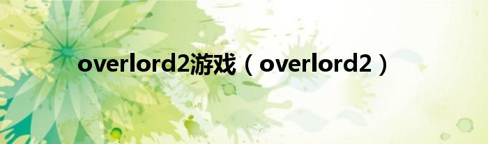 overlord2游戏（overlord2）