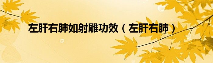 左肝右肺如射雕功效（左肝右肺）