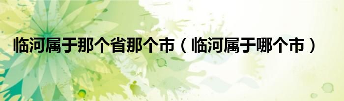 临河属于那个省那个市（临河属于哪个市）