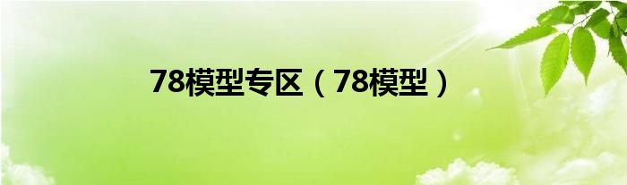 78模型专区（78模型）