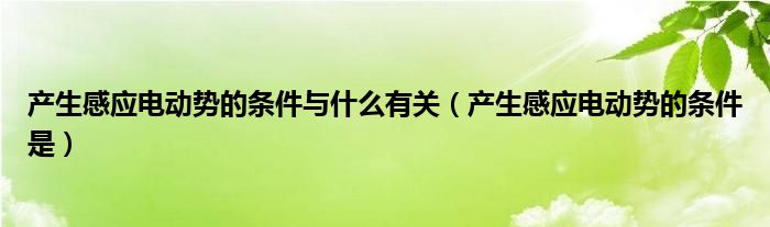 产生感应电动势的条件与什么有关（产生感应电动势的条件是）