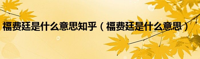 福费廷是什么意思知乎（福费廷是什么意思）