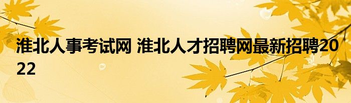 淮北人事考试网 淮北人才招聘网最新招聘2022