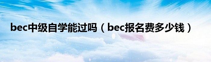 bec中级自学能过吗（bec报名费多少钱）