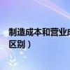 制造成本和营业成本的区别是什么（制造成本和营业成本的区别）