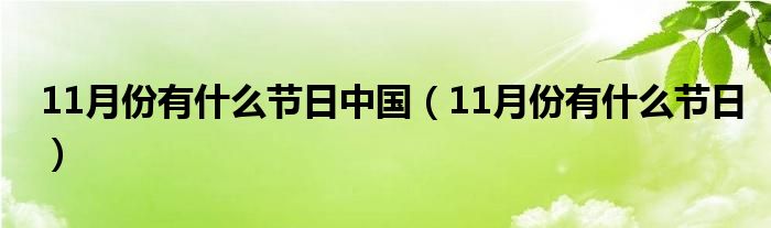 11月份有什么节日中国（11月份有什么节日）