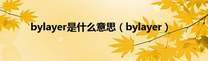 bylayer是什么意思（bylayer）