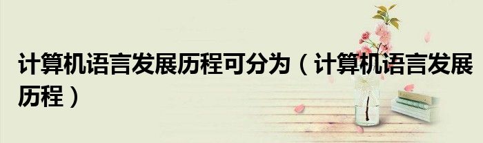 计算机语言发展历程可分为（计算机语言发展历程）