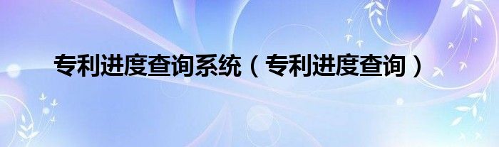 专利进度查询系统（专利进度查询）