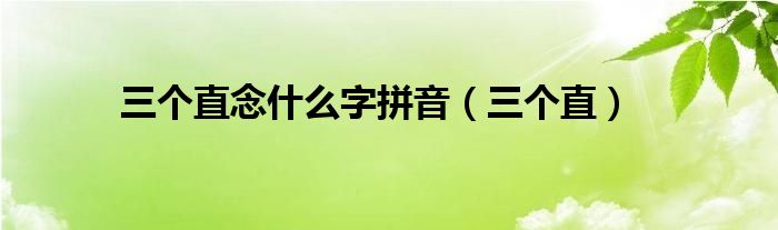 三个直念什么字拼音（三个直）