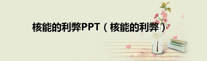 核能的利弊PPT（核能的利弊）