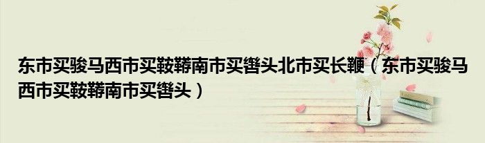 东市买骏马西市买鞍鞯南市买辔头北市买长鞭（东市买骏马西市买鞍鞯南市买辔头）