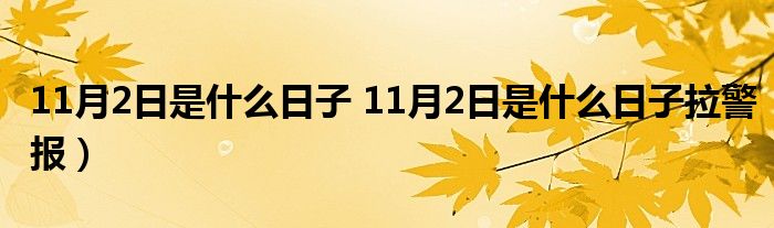 11月2日是什么日子 11月2日是什么日子拉警报）